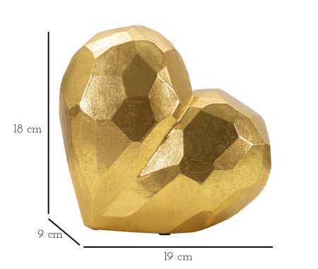 Vaza, aurie inima cm 19x9x18  [5]