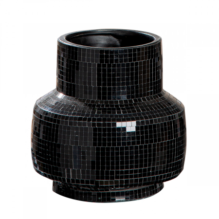 Vaza, Black Disco, Ceramica, neagra, PU 2, H. 17,5 cm, D. 17 cm VAZE SI GHIVECE - Vaza, Black Disco, Ceramica, neagra, PU 2, H. 17,5 cm, D. 17 cm