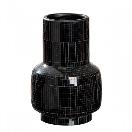 SALE % - Vaza, Black Disco, Ceramica, neagra, PU 2, H. 23,5 cm, D. 16 cm