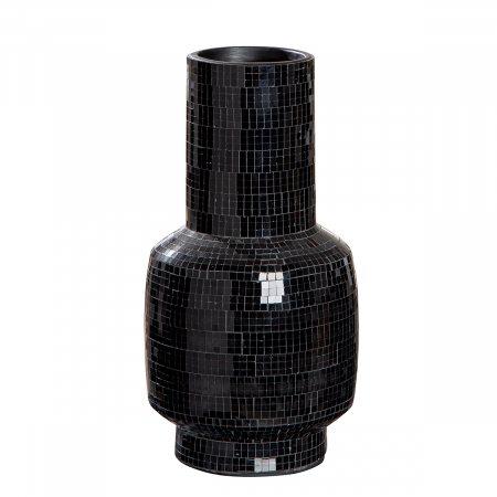 SALE % - Vaza, Black Disco, Ceramica, neagra, PU 2, H. 30 cm, D. 15 cm