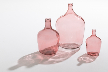 Vaza Bottle, Sticla, Roz, 37x37x55 cm [2]