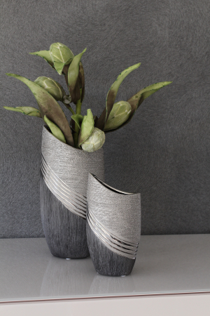SALE % - Vaza, BRIDGETOWN, Ceramica, Nuante de gri, 6X11X20 cm