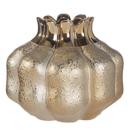 Vaza, bulboasa, "Granato", Ceramica, aurie, PU 2, H 16,5 cm, A. 19 cm [2]