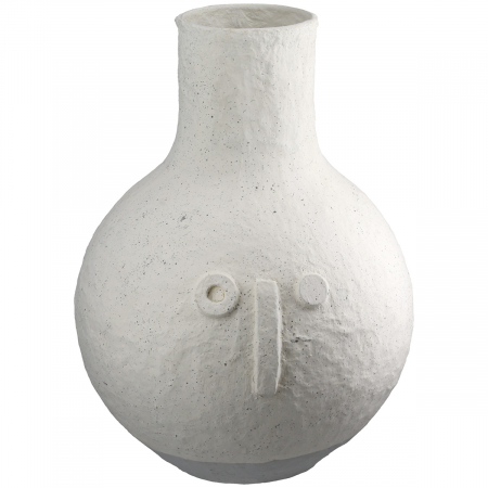Vază, bulboasă, motiv fețe, pătată, bumbac, crem, PU 1, H 31 cm, D 25 cm [3]