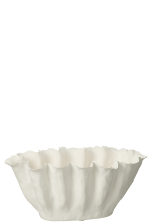 Vază, Calyx ceramică, Alb S, L 40| W 20| H 18 cm SALE % - Vază, Calyx ceramică, Alb S, L 40| W 20| H 18 cm