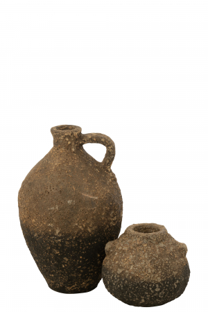 Vază/ Carafa, Antique, Argila/Cement Maro/Negru, L 26| W 26| H 43 cm [1]