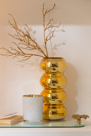 Vază, Caterpillar Sticlă, Gold, L 13.5| W 13.5| H 30 cm [3]