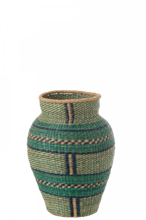SALE % - Vază, Cécile Stripes Ierburi de M Azur/Albastru Inchis, L 39| W 39| H 48 cm