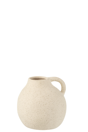 SALE % - Vaza, Ceramica, Alb, 15x14.5x15