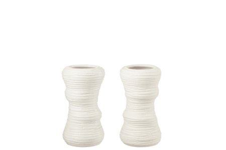 SALE % - Vaza, Ceramica, Alb , 17x17x30