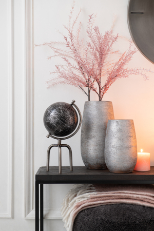 SALE % - Vaza, Ceramica, Argintiu, 18x18x41