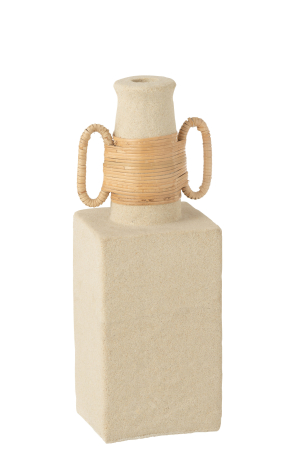 SALE % - Vaza, Ceramica, Bej, 13x10x29