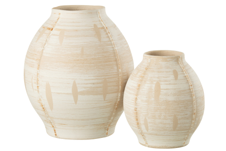 Vaza, Ceramica, Bej, 24.5x24.5x28.5 [2]