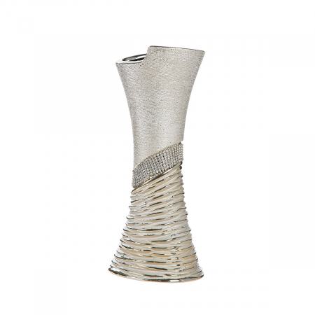 Vază, Ceramică, culoarea șampaniei, culoarea argintie, PU 2, L. 10 cm, l. 12 cm, H 30 cm [1]