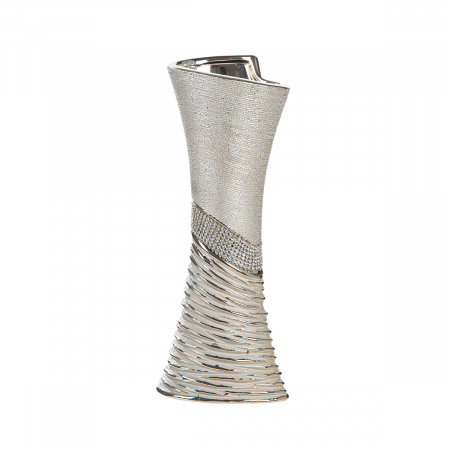 Vază, Ceramică, culoarea șampaniei, culoarea argintie, PU 2, L. 10 cm, l. 12 cm, H 30 cm VAZE SI GHIVECE - Vază, Ceramică, culoarea șampaniei, culoarea argintie, PU 2, L. 10 cm, l. 12 cm, H 30 cm