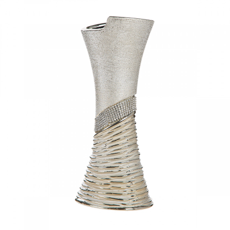 Vază, Ceramică, culoarea șampaniei, culoarea argintie, PU 2, L. 11 cm, l. 14 cm, H 39 cm [1]