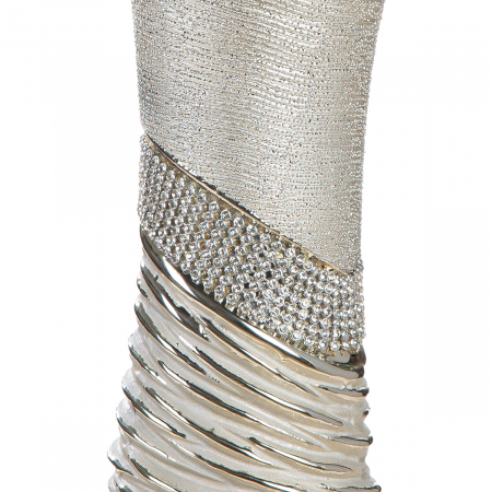 Vază, Ceramică, culoarea șampaniei, culoarea argintie, PU 2, L. 11 cm, l. 14 cm, H 39 cm [2]