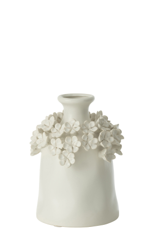 Vaze si boluri - Vaza ceramica, floare yucca, alb, S | L 17X l 17X H 23 cm