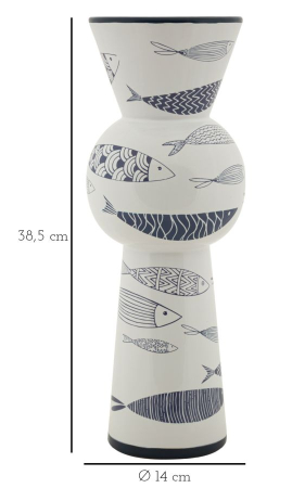 Vaza, ceramica inalta, motiv peste, ø 14x38,5 cm [6]