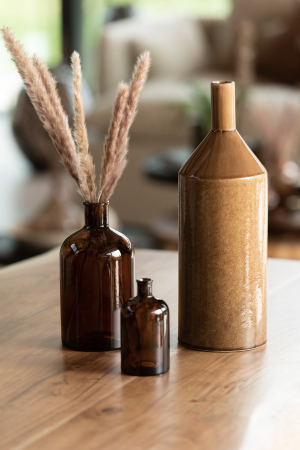 SALE % - Vaza, Ceramica, Maro, 14x14x42