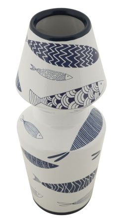 Vaza, ceramica, motiv peste dublu, ø 14x34 cm [4]