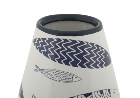 Vaza, ceramica, motiv peste dublu, ø 14x34 cm [2]