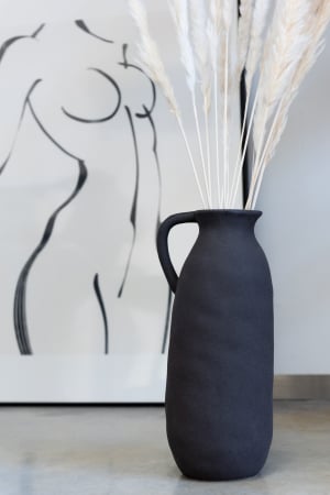 SALE % - Vaza, Ceramica, Negru, 15x13.5x36