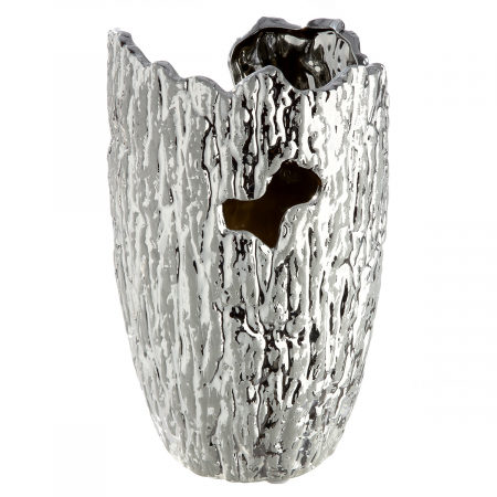 Vaza, conica, Crepa, Ceramica, argintie, PU 3, H. 22 cm, D. 14 cm [1]