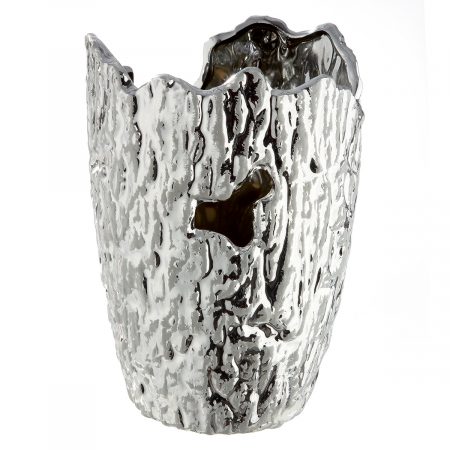 Vaza, conica, Crepa, Ceramica, argintie, PU 4, H. 18,5 cm, D. 13 cm [1]