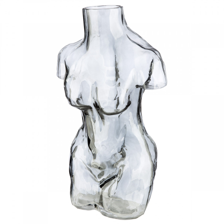 Vază, Corp, Motiv femeie, Sticlă, gri, PU 2, L. 12 cm, L. 18 cm, H 32 cm VAZE SI GHIVECE - Vază, Corp, Motiv femeie, Sticlă, gri, PU 2, L. 12 cm, L. 18 cm, H 32 cm