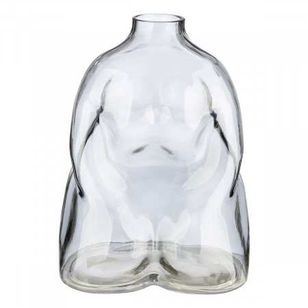 Vază, Corp, Motiv femeie, Sticlă, gri, PU 2, L. 14 cm, L. 18 cm, H 25 cm [1]