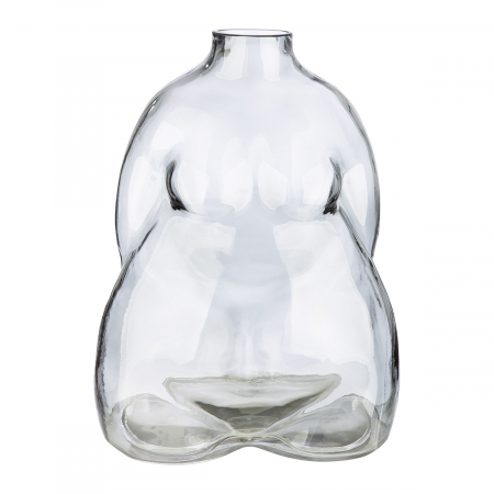 Vază, Corp, Motiv femeie, Sticlă, gri, PU 2, L. 14 cm, L. 18 cm, H 25 cm VAZE SI GHIVECE - Vază, Corp, Motiv femeie, Sticlă, gri, PU 2, L. 14 cm, L. 18 cm, H 25 cm