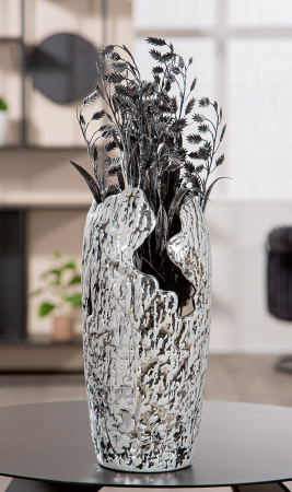 Vaza, Crepa, Ceramica, argintie, PU 2, H. 27 cm, D. 13 cm [3]
