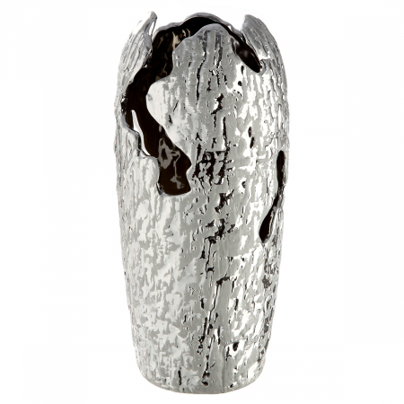 SALE % - Vaza, Crepa, Ceramica, argintie, PU 2, H. 34 cm, D. 15 cm