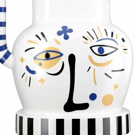 Vaza cu manere, Fira, Motiv fata, Ceramica, alb, PU 1, L. 15 cm, L. 24 cm, H. 23 cm [2]