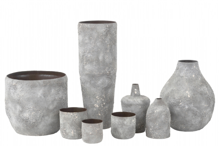 Vaza Cylinder, Metal/Fier, Gri, 23x23x70 cm [1]