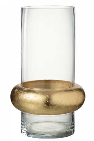 IN STOC - Vaza Cylinder Ring , Sticla, Transparent, 15x15x35.5 cm