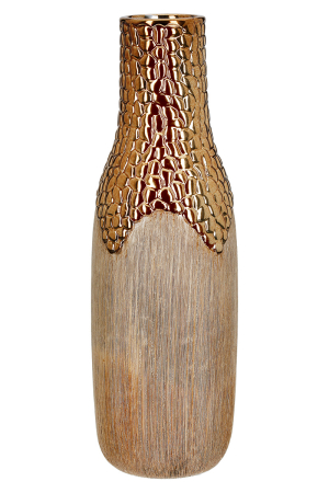 VAZE SI GHIVECE - Vaza de podea, „Lausanne”, Ceramica, maro, culoare bronz, PU 2, H 51,5 cm, A. 14,5 cm