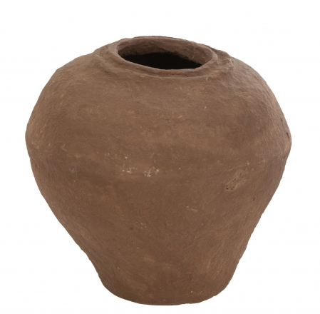 SALE % - Vaza decorativa Mache, Hartie, Maro, 44x44x47.5 cm