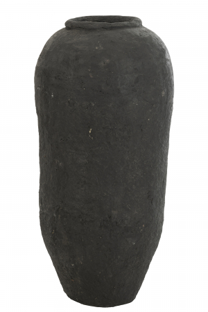 SALE % - Vaza decorativa Paper Mache, Hartie, Negru, 48x48x99 cm