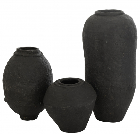 Vaza decorativa Paper Mache, Hartie, Negru, 48x48x99 cm [2]