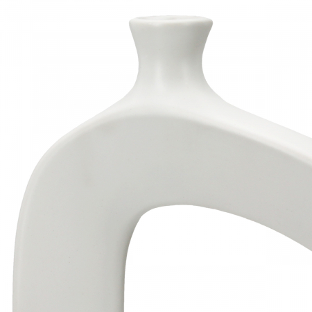 Vaza decorativa perforata, Stratos, Ceramica, alba, PU 2, L. 5 cm, L. 20 cm, H. 17,5 cm [2]