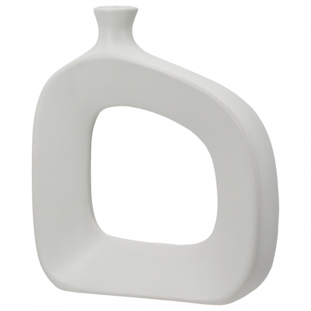 Black Friday 2025 - Vaza decorativa perforata, Stratos, Ceramica, alba, PU 2, L. 5 cm, L. 20 cm, H. 17,5 cm
