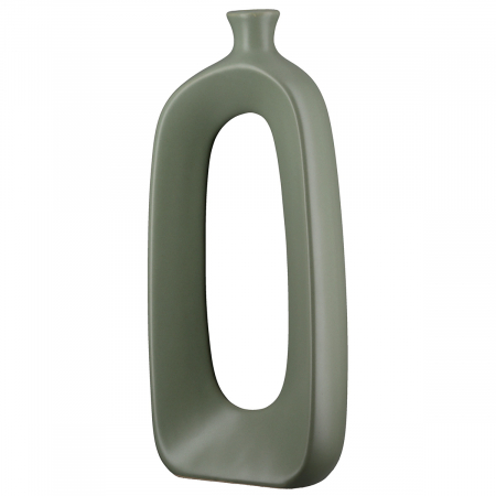 Vaza decorativa perforata, Stratos, Ceramica, verde, PU 2, L. 6 cm, L. 14 cm, H. 32,5 cm VAZE SI GHIVECE - Vaza decorativa perforata, Stratos, Ceramica, verde, PU 2, L. 6 cm, L. 14 cm, H. 32,5 cm