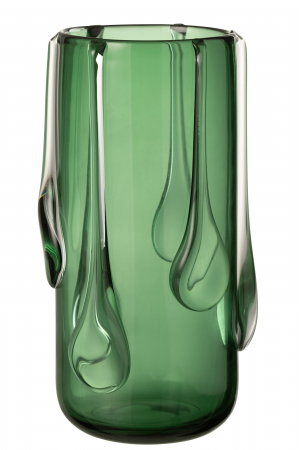 SALE % - Vază, Drippy Sticlă, Verde, L, L 18| W 18| H 33 cm