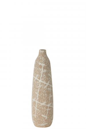 Vaze si boluri - Vază, Dune Îngustă Gresie Bej/Alb S, L 13| W 13| H 45 cm