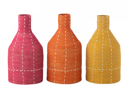 Vază, dungi punctate iarbă de mare roz/portocaliu/galben Sortiment de 3, L 25| W 25| H 50 cm SALE % - Vază, dungi punctate iarbă de mare roz/portocaliu/galben Sortiment de 3, L 25| W 25| H 50 cm