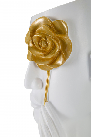 Vaza Face Fiore, Poliester, Alb/Auriu, 27x14x13 cm [2]