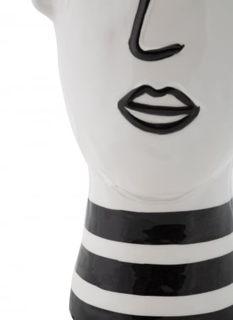 Vaza Face, portelan, alb/negru, 13.2X11.8X26.3 cm [2]