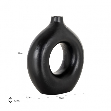 Vază Felice (Negru), Dims: 22.0 x 19.0 x 7.0 cm [3]